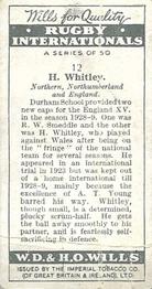 1929 Wills's Rugby Internationals #12 Herbert Whitley Back
